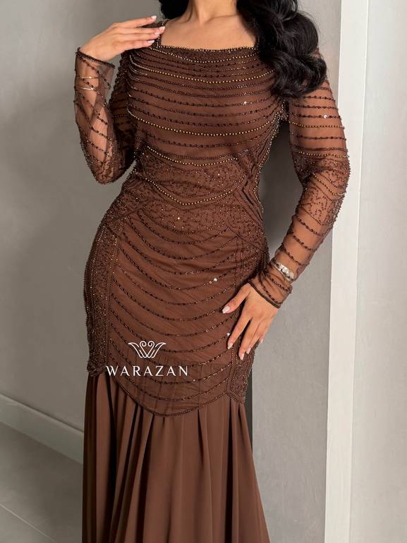 فستان سهره بتطريز شك 