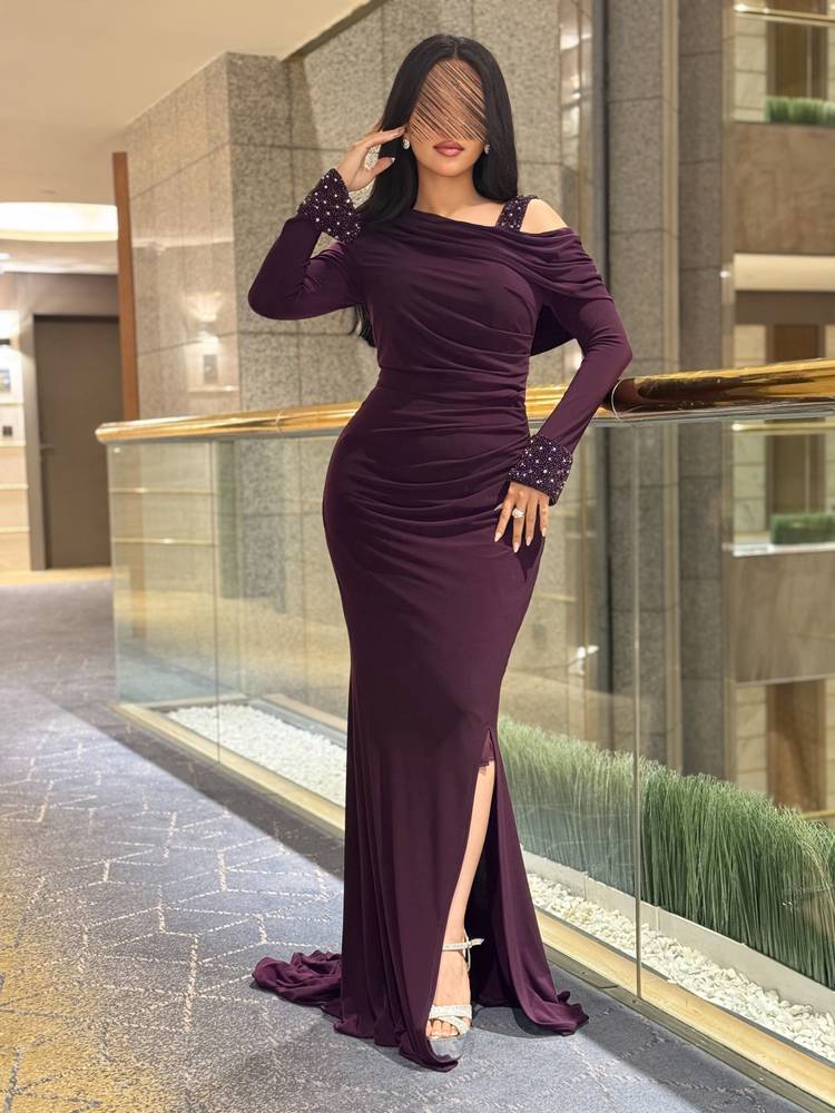 فستان سهرة ناعم ماسك للمناسبات 