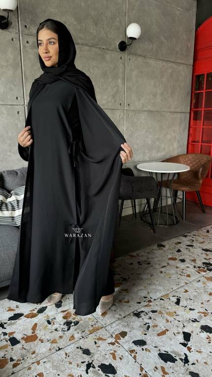 عباية رسمية ساترة للعيد والدوام بفتحة جانبية وجيوب