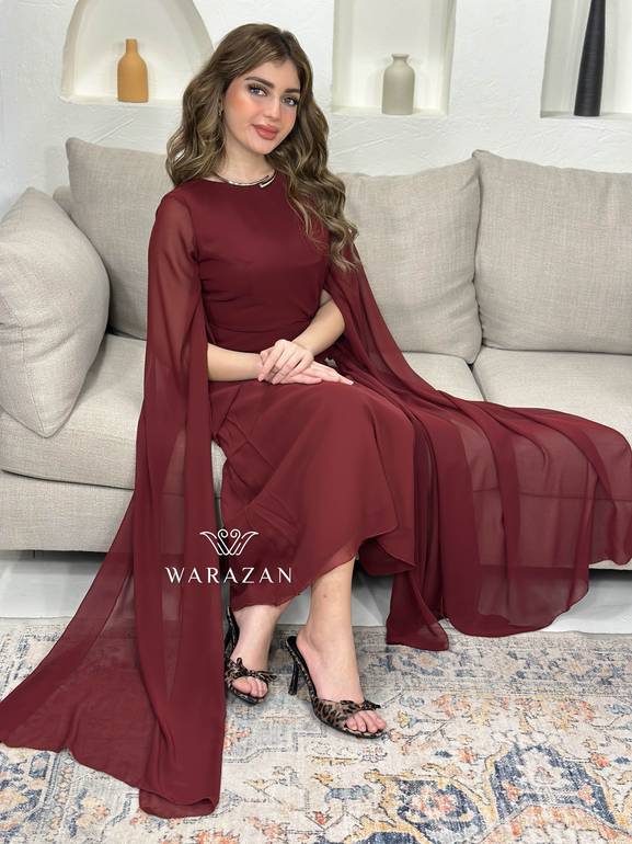 فستان للمناسبات بقصة كم طويله 