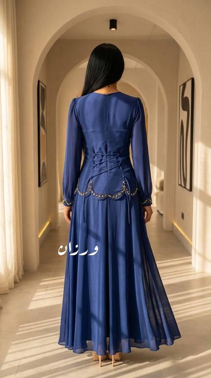 فستان انيق باكمام طويله للسهرة 