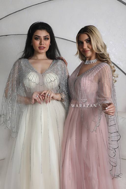 فستان سهرة طويل تل فصوص راقي 