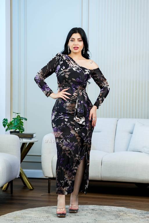 فستان سهرة مخمل راقي 