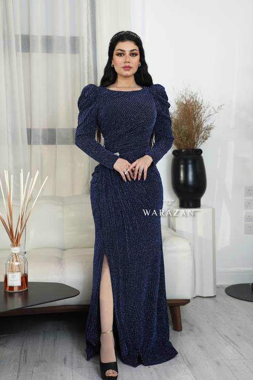 فستان سهرة ساتر باكمام طويلة 