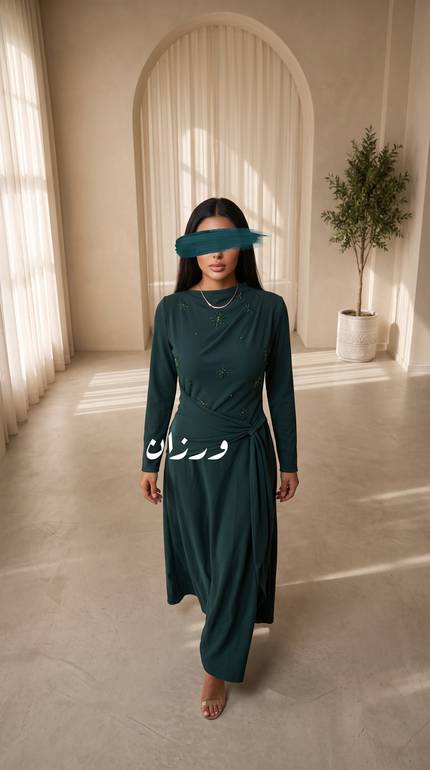 فستان ناعم بتصميم انسيابي أنيق