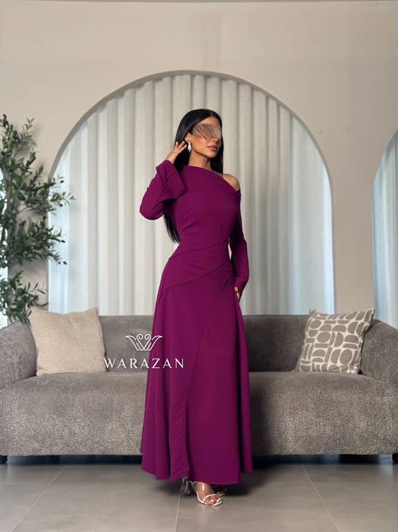 فستان ناعم بكسرات وقصة انسيابية