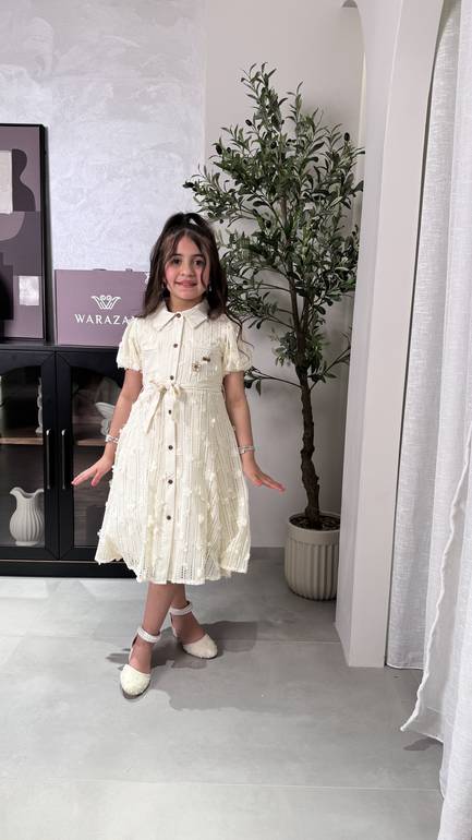 فستان بناتي بحزام  للمناسبات