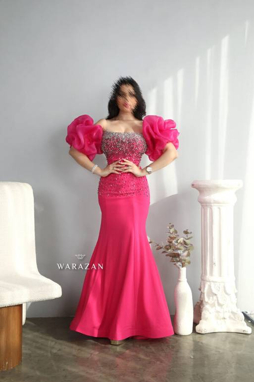 فستان سهرة ماسك بتطريز للمناسبات