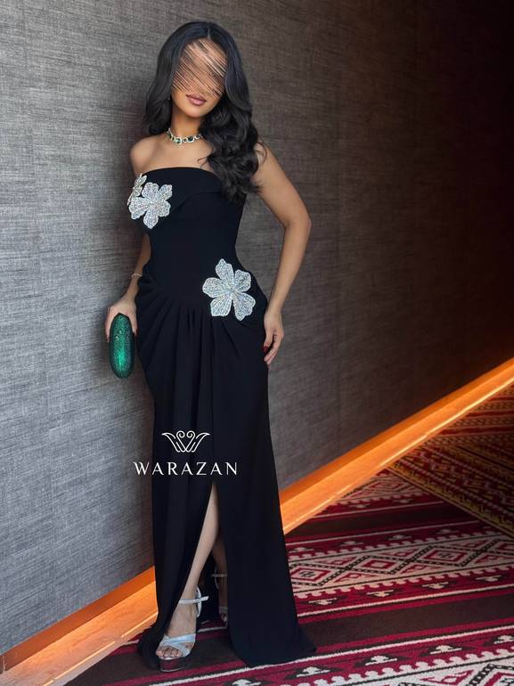 فستان سهره ماسك بتدخيلة ورود 