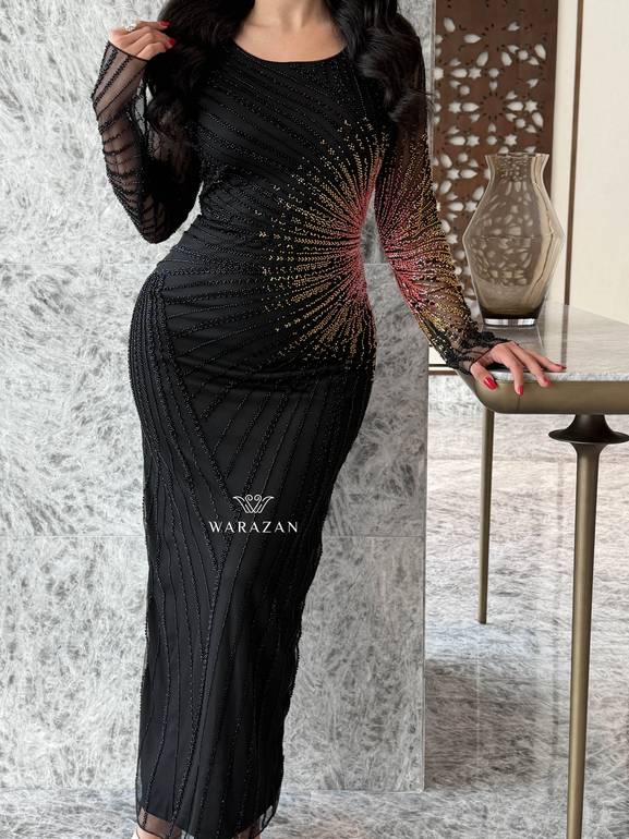 فستان سهره اسود طويل