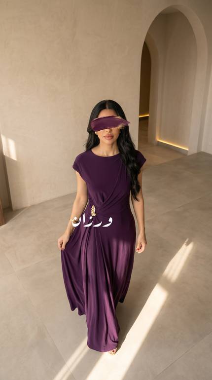  فستان درابيه ناعم طويل