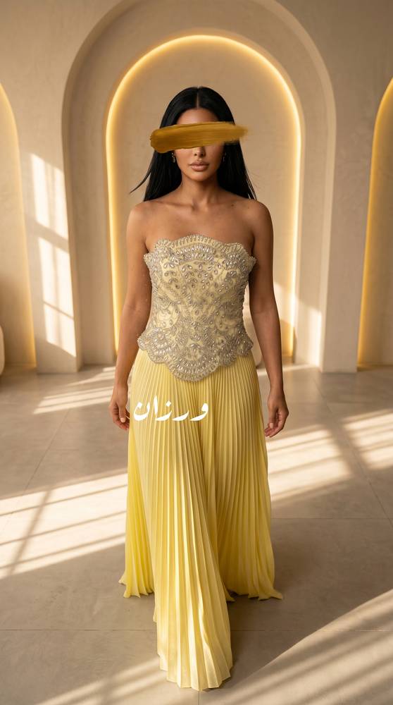 فستان شيفون بيليسيه بشك يدوي