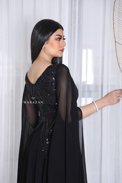 فستان سهرة ناعم وطويل شيفون ملكي