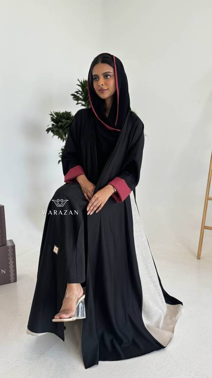 عباية كاجول بتدخيلة لون نود من الاكمام 