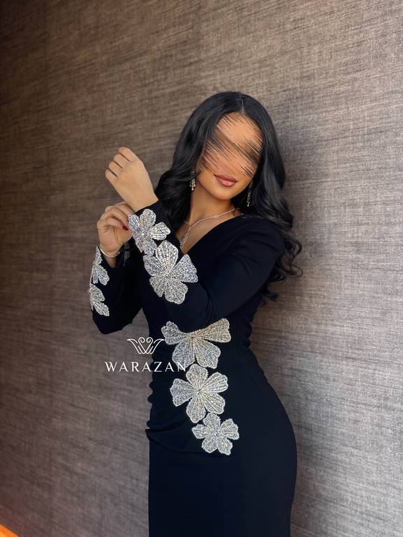 فستان سهره ماسك باكمام طويله 