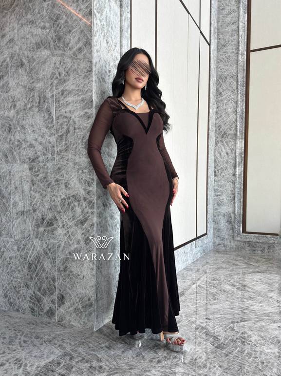 فستان ماسك بتدخيلة مخمل 
