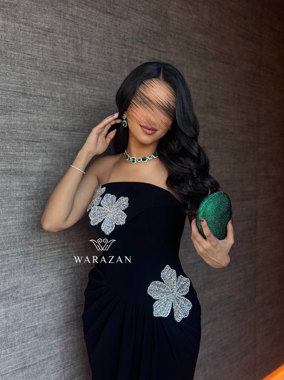 فستان سهره ماسك بتدخيلة ورود 