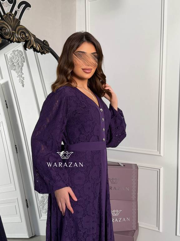 فستان دانتيل انيق بلمعه  