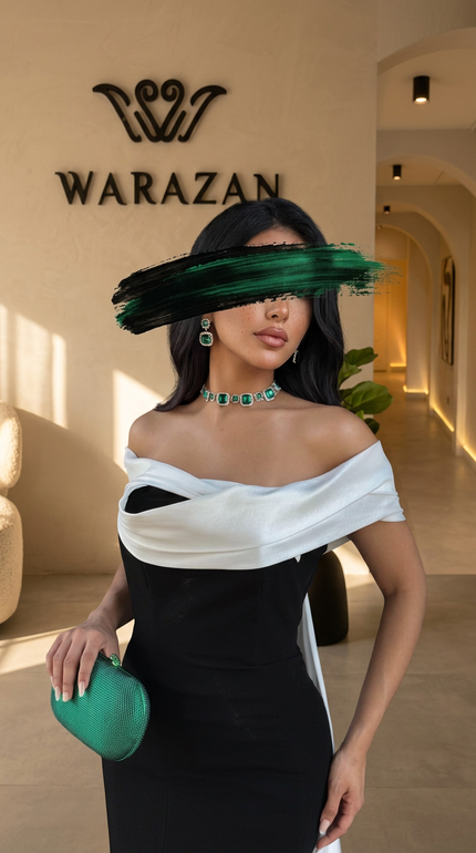 فساتين ماسك بذيل أبيض ساحر