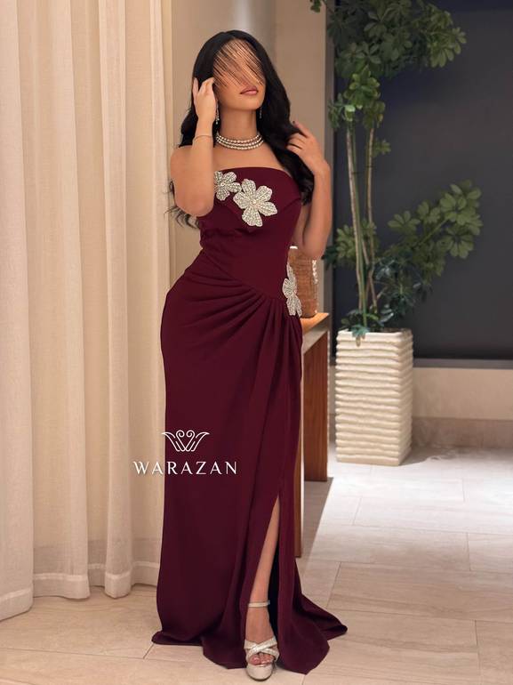 فستان سهره ماسك بتدخيلة ورود 