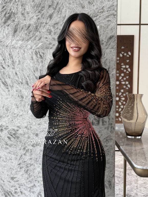 فستان سهره اسود طويل