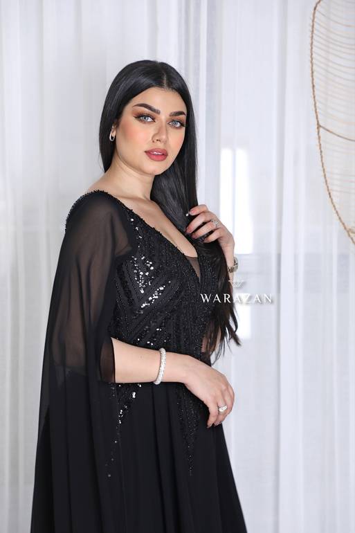 فستان سهرة ناعم وطويل شيفون ملكي