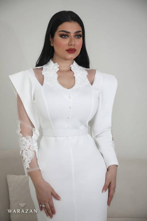 فستان سهره ماسك بتطريز ورود جميله