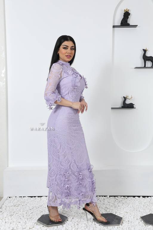 فستان سهرة طويل وناعم دانتيل
