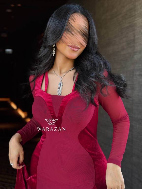 فستان ماسك بتدخيلة مخمل 