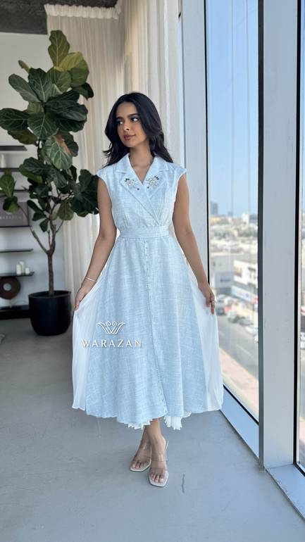 فستان ناعم بيليسيه للعيد مع تطريز 