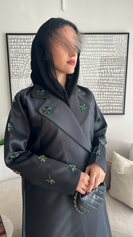 عباية للعيد عملية رسمية بتطريز لازود كريستال