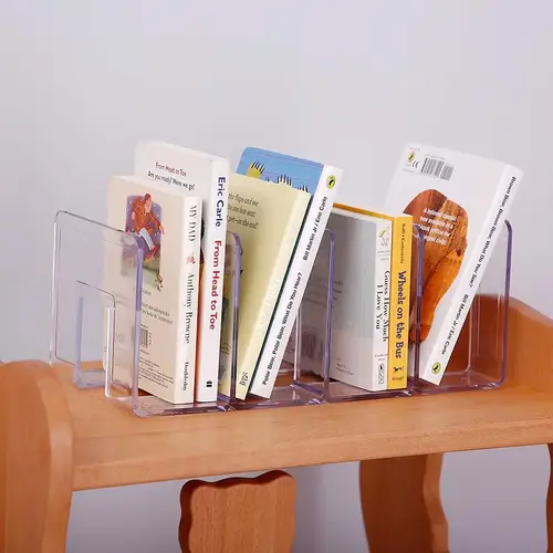 2 قطعة مكتب الاكريليك واضح فارز الملفات محفظة/حقيبة يد المنظم مخلب مقسم شبكة مجلد اللوازم المكتبية حامل رف الكتب