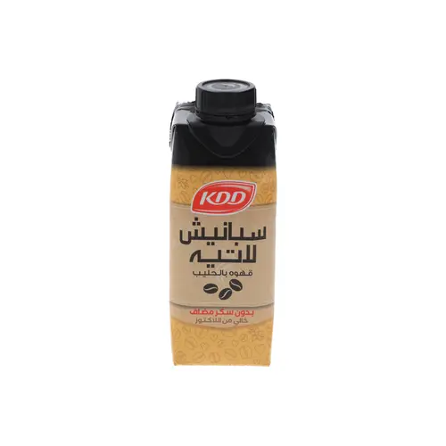 كي دي دي سبانيش لاتيه قهوة مع حليب كامل الدسم  بدون سكر خالى من الاكتوز 250مل