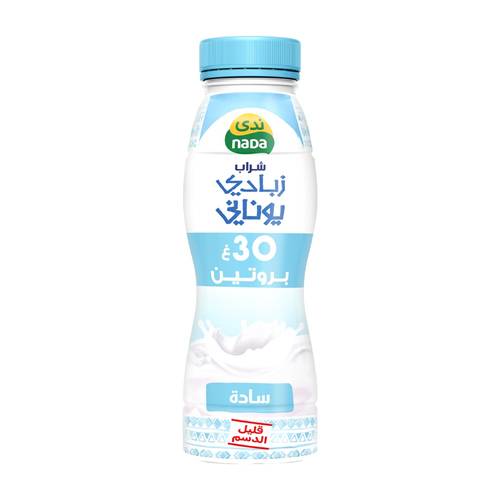 ندى شراب زبادي يوناني 30غ بروتين سادة قليل الدسم  330ml