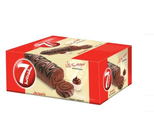 لوزين سفن دايز سويس رول كيك بحشوة  شوكولاتة 6 قطع 330جرام