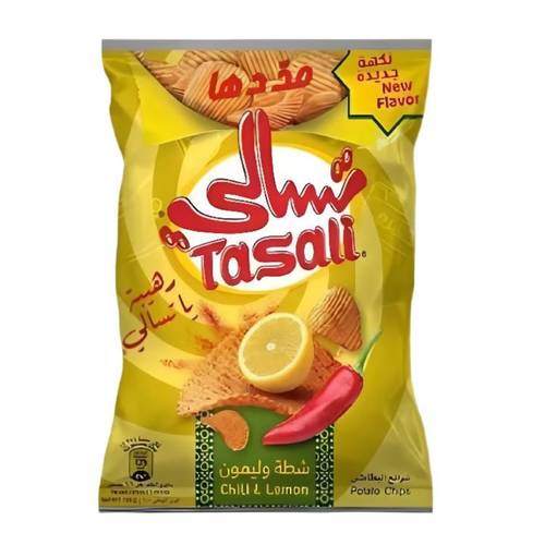 تسالي رقائق البطاطس شطة وليمون 90 جرام
