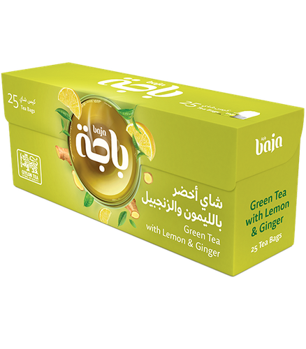 شاي أخضر بالليمون والزنجبيل 25 فتله