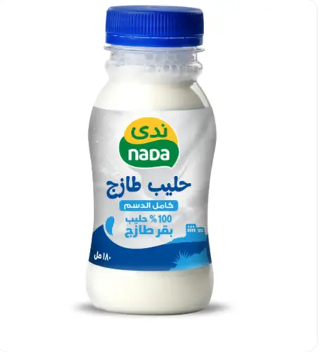 ندى حليب طازج كامل الدسم 180مل