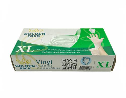 قفاز فينيل XL جولدن باك 10 علب 70x حبة