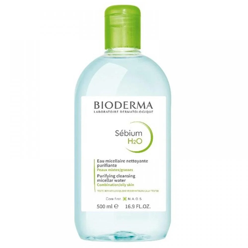 بيوديرما سيبيوم H2O ماء ميسيلار لإزالة المكياج للبشرة المختلطة والدهنية – 500 مل