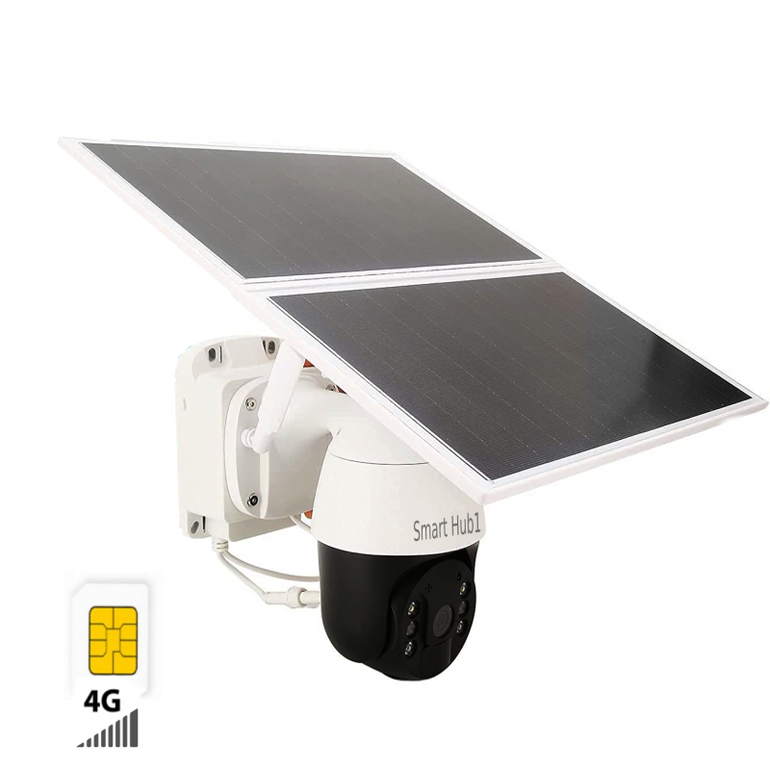 كاميرا مراقبة على الطاقة الشمسية 4G بشريحة بيانات - بخاصية التسجيل المستمر 24 ساعة دون توقف