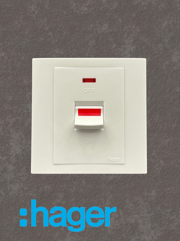 7x7 White AC switch Hager 45A
