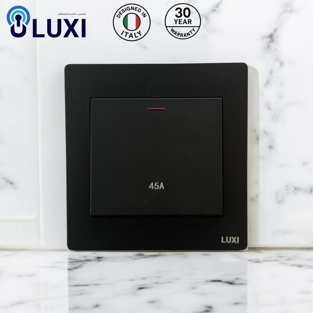 مفتاح مكيف 45 امبير لوكسي (LUXI) ابيض/اسود