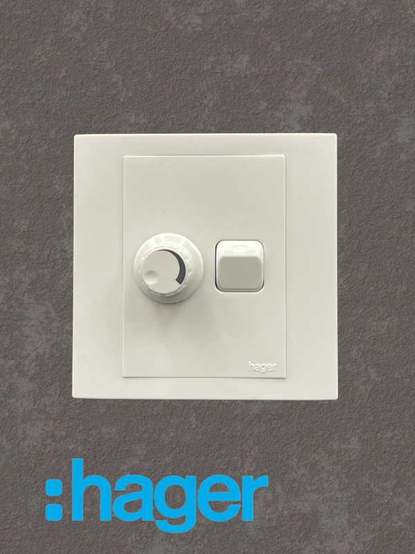 White Dimmer with switch Hager