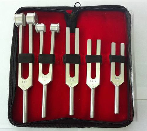 شوكات رنانة مختلفة وعالية التردد/ Tuning Fork Set of 5 {C128, C256, C512, C1024 & C2048 } FREE CASE