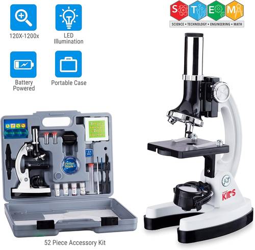 Amscope IQCrew 52-Piece Beginner Microscope Set Review  مجهر تعليمي مكبّر مناسب لتعليم الصغار يحتوي 52 قطعة
