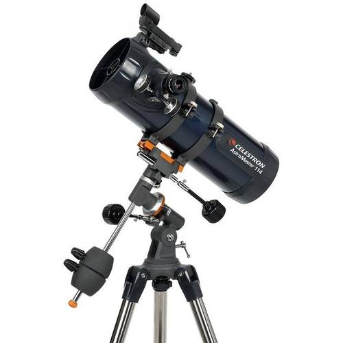 منظار ( تلسكوب ) يدوي عاكس بقطر 114ملم بصورة القمر من نوع استروماستر/ Celestron Telescope ASTROMASTER 114EQ TELESCOPE