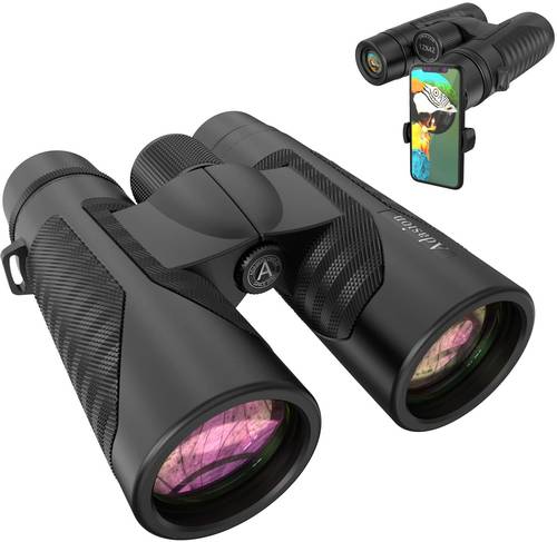 منظار مزدوج عالي الجودة أديسون رياضي اتش دي 12x42 مع حامل جوال/ 12x42 HD Binoculars with Universal Phone Adapter
