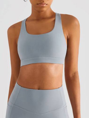 Running bra, High supoort hook-and- eye closure (BLUE) 