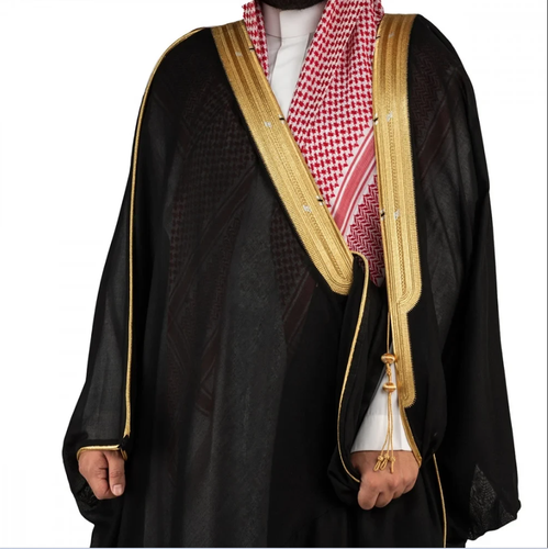 بشت ملكي غاط رهيف زري-اسود